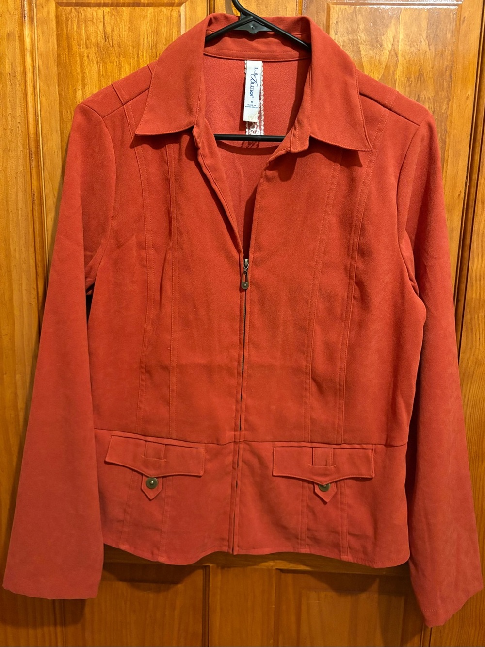 LA Blues Classic Lightweight Women's Rust Suede Zip-Front Jacket